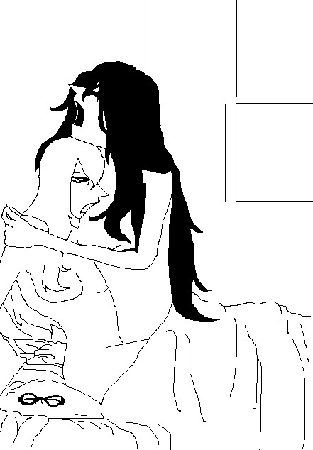 bedroom ghost ghost_girl glasses ju-on monochrome saeki_kayako sex sketch tagme the_grudge yuri