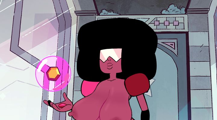 accurate art style, alien, alien girl, big breasts, breasts, cartoon network, covered eyes, edit, edited, female, garnet (steven universe), gem (species), glasses, huge breasts, please tag this, screencap, screenshot, screenshot edit, smile, smug, smug smile, steven universe, tagme, thick lips, troskc