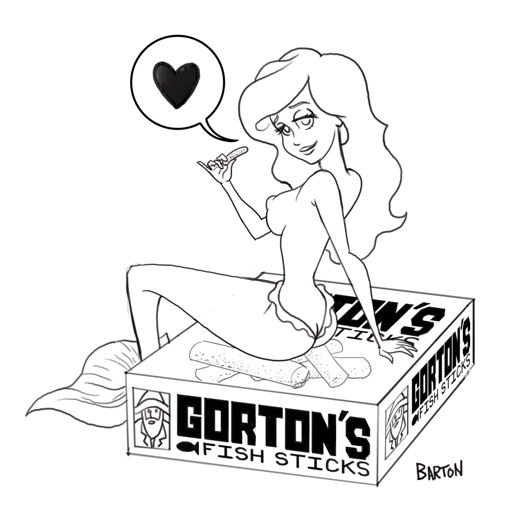 ariel disney gorton's_fish_sticks jbghoul monochrome nipples the_little_mermaid