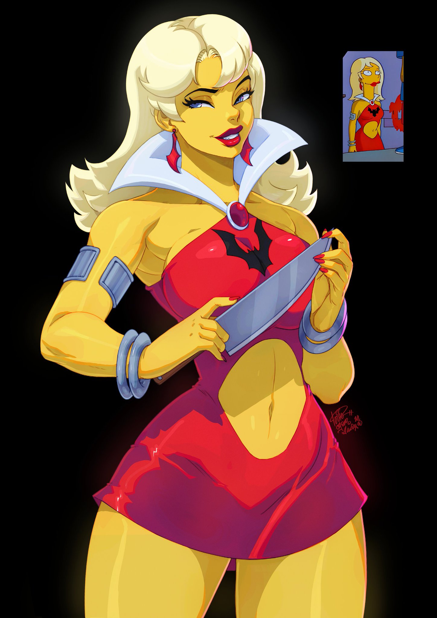 1girls, big ass, big breasts, big thighs, breasts, curvaceous, curvy, curvy figure, digital media (artwork), female, hips, hourglass figure, huge ass, huge breasts, huge thighs, large ass, large breasts, large thighs, legs, mature, mature female, slim waist, the simpsons, thick, thick hips, thick legs, thick thighs, thighs, tovio rogers, voluptuous, waist, wide hips, wide thighs, yellow body, yellow skin, yellow-skinned female