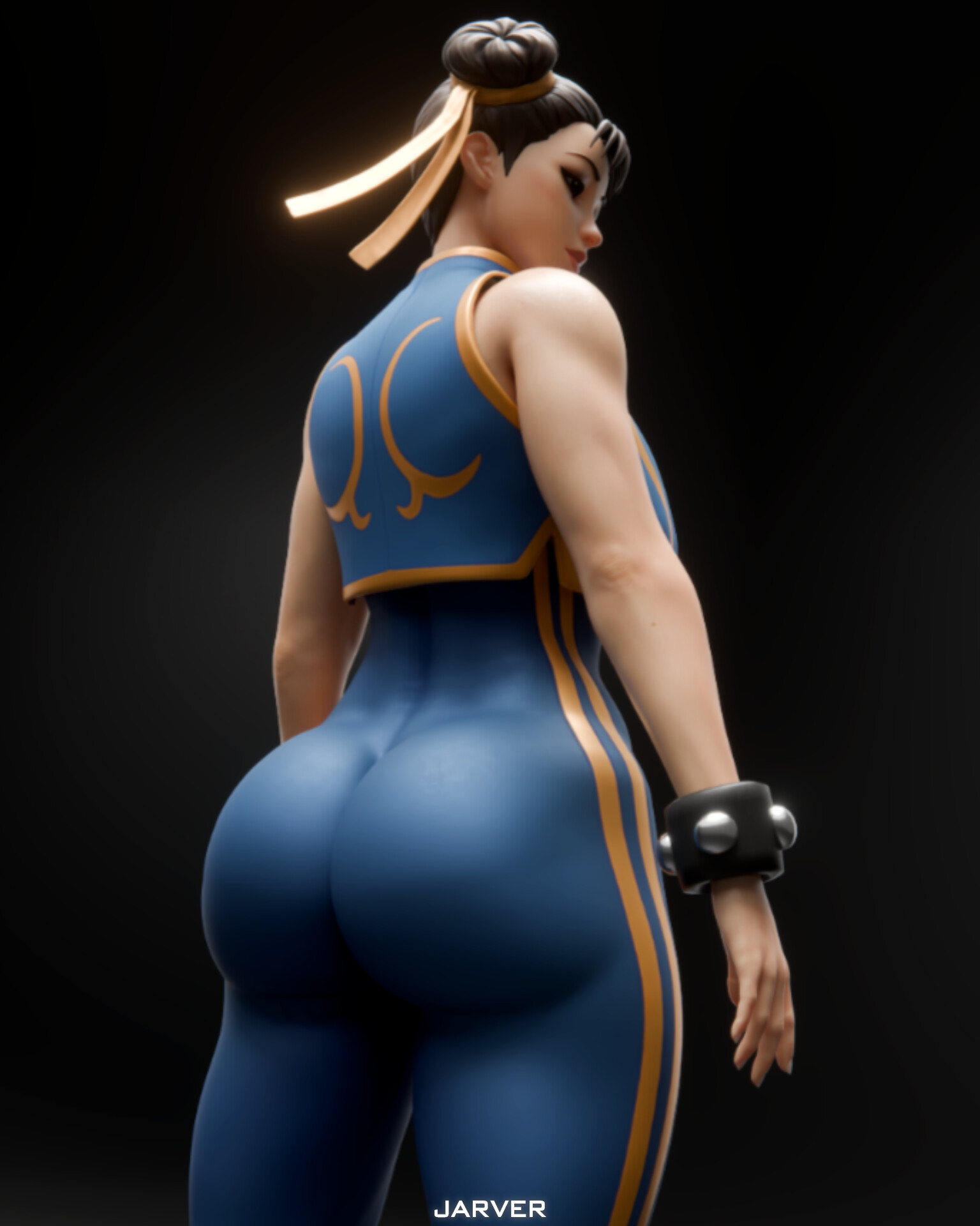 3d, 3d (artwork), 4:5, ass, ass focus, big ass, big butt, blender, chun-li, chun-li (fortnite), fat ass, female, female only, fit, fit female, fortnite, fortnite: battle royale, jarver, pinup, solo, solo female, street fighter, tight clothing, tight fit