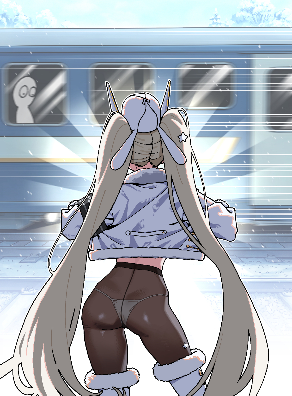 blanc (fortune express) (nikke), blanc (nikke), flashing breasts, goddess of victory: nikke, leggings, panties, pantyhose, yaritoo97