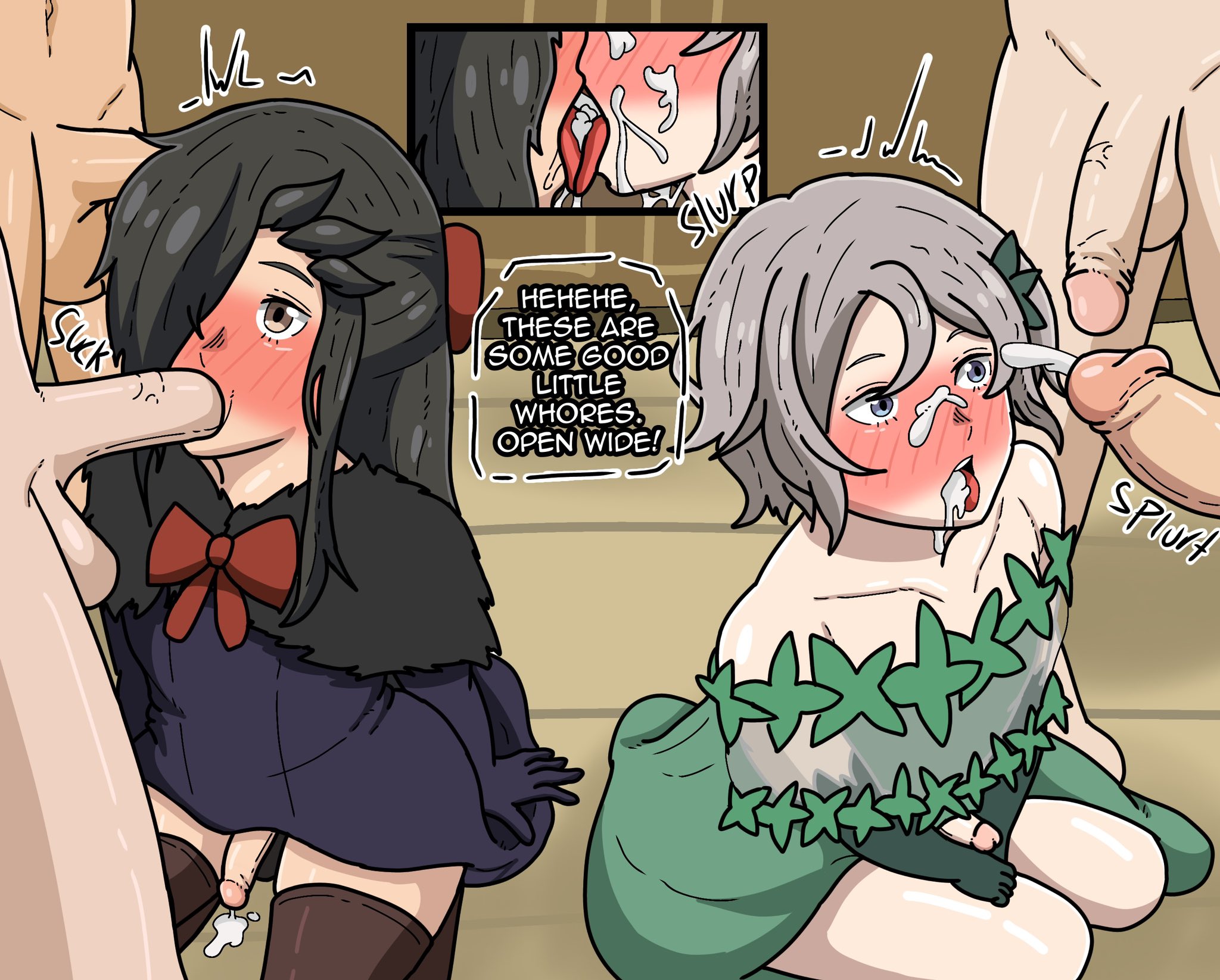 apoelayoshi7, audrey souffle, blowjob, cock, crossdressing, dick, fellatio, femboy, feminine, gay, genitals, male, multiple boys, natsuki subaru, natsumi schwarz, otto suwen, penis, re:zero kara hajimeru isekai seikatsu, semen, yaoi