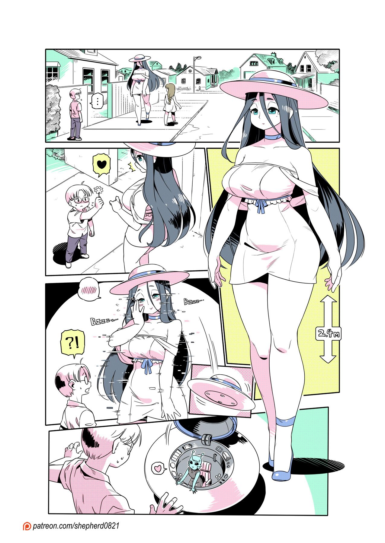 big breasts, black hair, hasshaku-sama, humor, modern mogal, monster girl, plot twist, shepherd0821, tagme, tall female, taller female