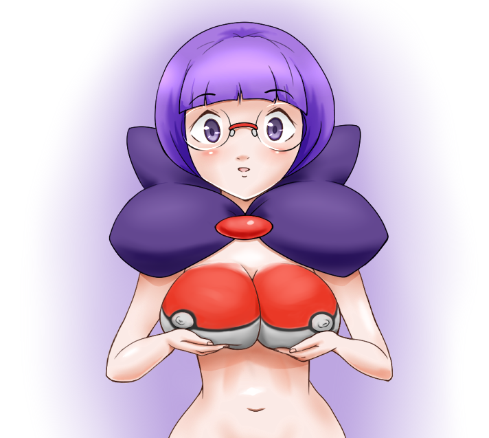 1girls body_paint bodypaint elite_four female female_only human human_only nintendo painted_breasts pokemon pokemon_bw purple_hair shauntal_(pokemon) tagme