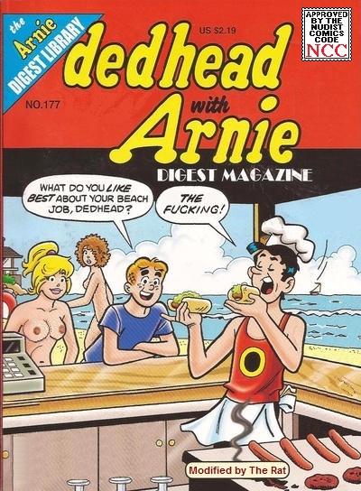 alias_the_rat archie_andrews archie_comics beach betty_cooper blonde_hair breasts comic_cover jughead_jones topless