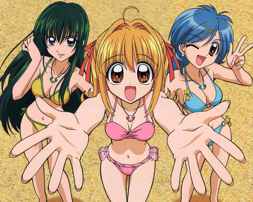 blue_hair hanon_hosho lucia_nanami mermaid_melody_pichi_pichi_pitch rina_toin swimsuit tagme