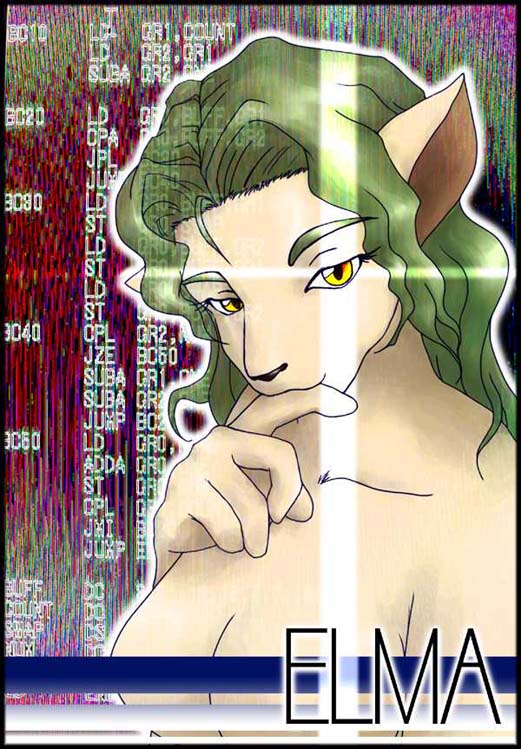 1girls anthro anthro_only blonde_hair elma_(tenchi_muyo!) feline female female_only fur furry green_hair large_breasts long_hair mammal no_humans solo tail tenchi_muyo! tenchi_muyo!_gxp