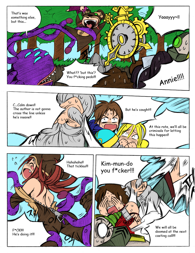 annie_hastur baron_nashor blood_moon_series blood_moon_shen clothing comic garen_crownguard kimmundo league_of_legends luxanna_crownguard reverse_annie shen urgot zilean