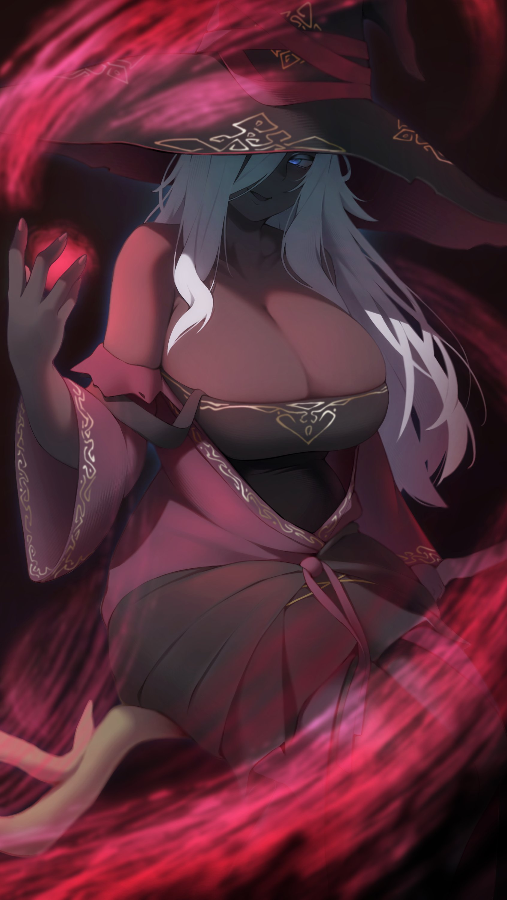 1girls, big breasts, breasts, cleavage, elden ring, elden ring nightreign, female, fromsoftware, hitoridoodles, huge breasts, recluse (nightreign), tagme, thick thighs, white hair, wide hips