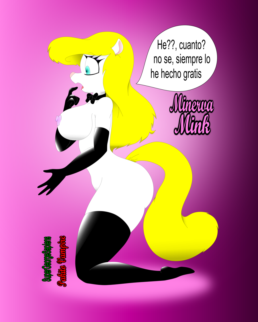 animaniacs anthro breasts color female female_only fur furry kneeling minerva_mink mink nipples side_view solo supergeorgesapiens tagme