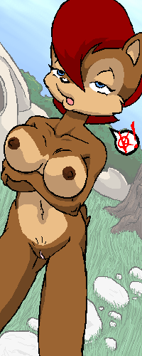 anthro archie_comics artist_request breasts chipmunk female female_only front_view furry hair large_breasts mobian_(species) nipples nude pussy sally_acorn sega short_hair solo sonic_(series) sonic_satam sonic_the_hedgehog_(archie) sonic_the_hedgehog_(comics) sonic_the_hedgehog_(series) standing straight_hair tagme
