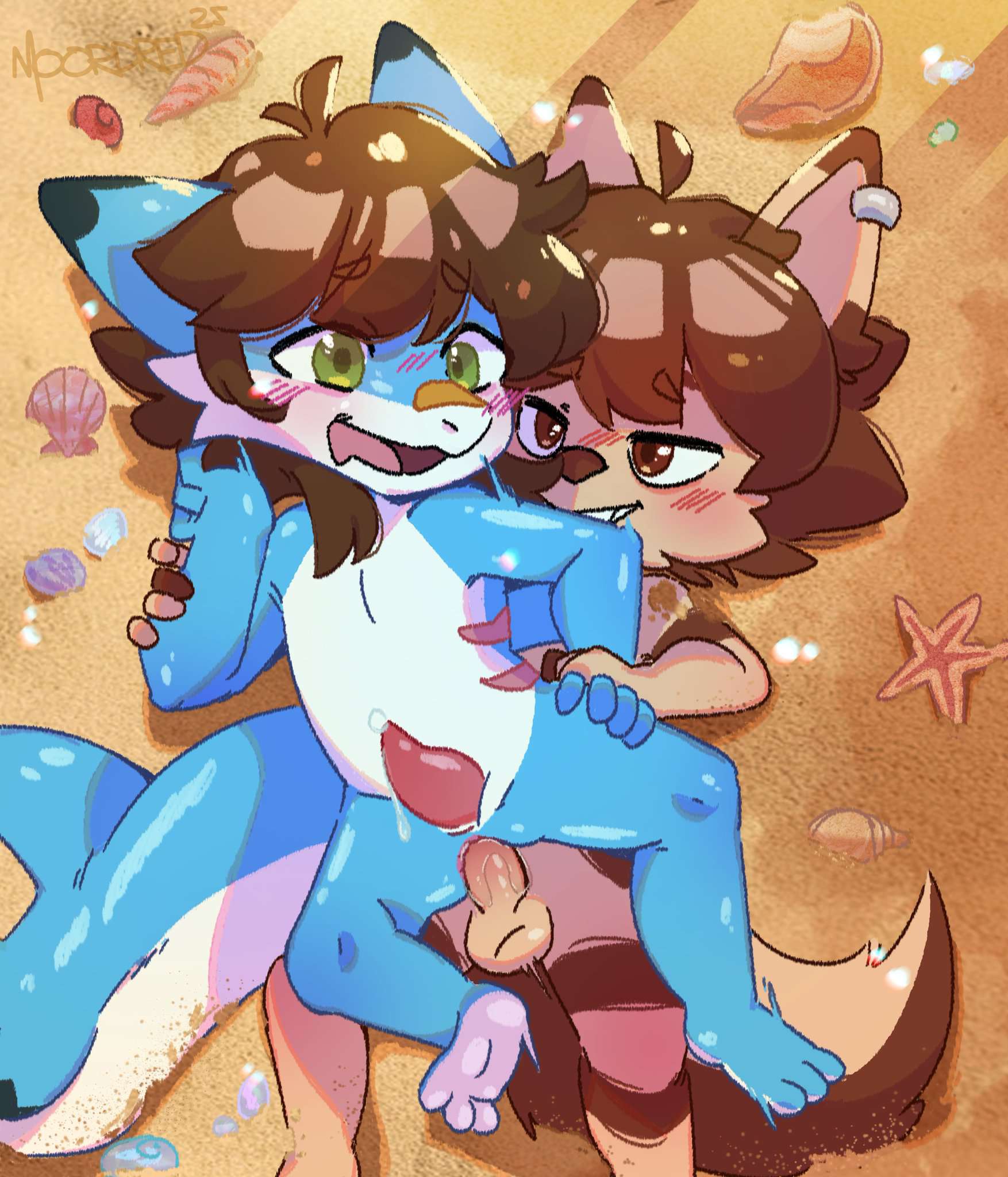 anal, anal insertion, anal sex, anthro, anthro on anthro, anthro penetrated, anthro penetrating, anthro penetrating anthro, beach, canine, cub, cub on cub, humanoid penis, male, male cub, male only, male penetrated, male penetrating, male penetrating male, male/male, moordred, penis, penis in ass, penis inside, penis inside anus, penis inside ass, penis inside asshole, public, public nudity, public sex, sex, shark, shark tail, tapering penis, tundra (tundra shark), wolf, young