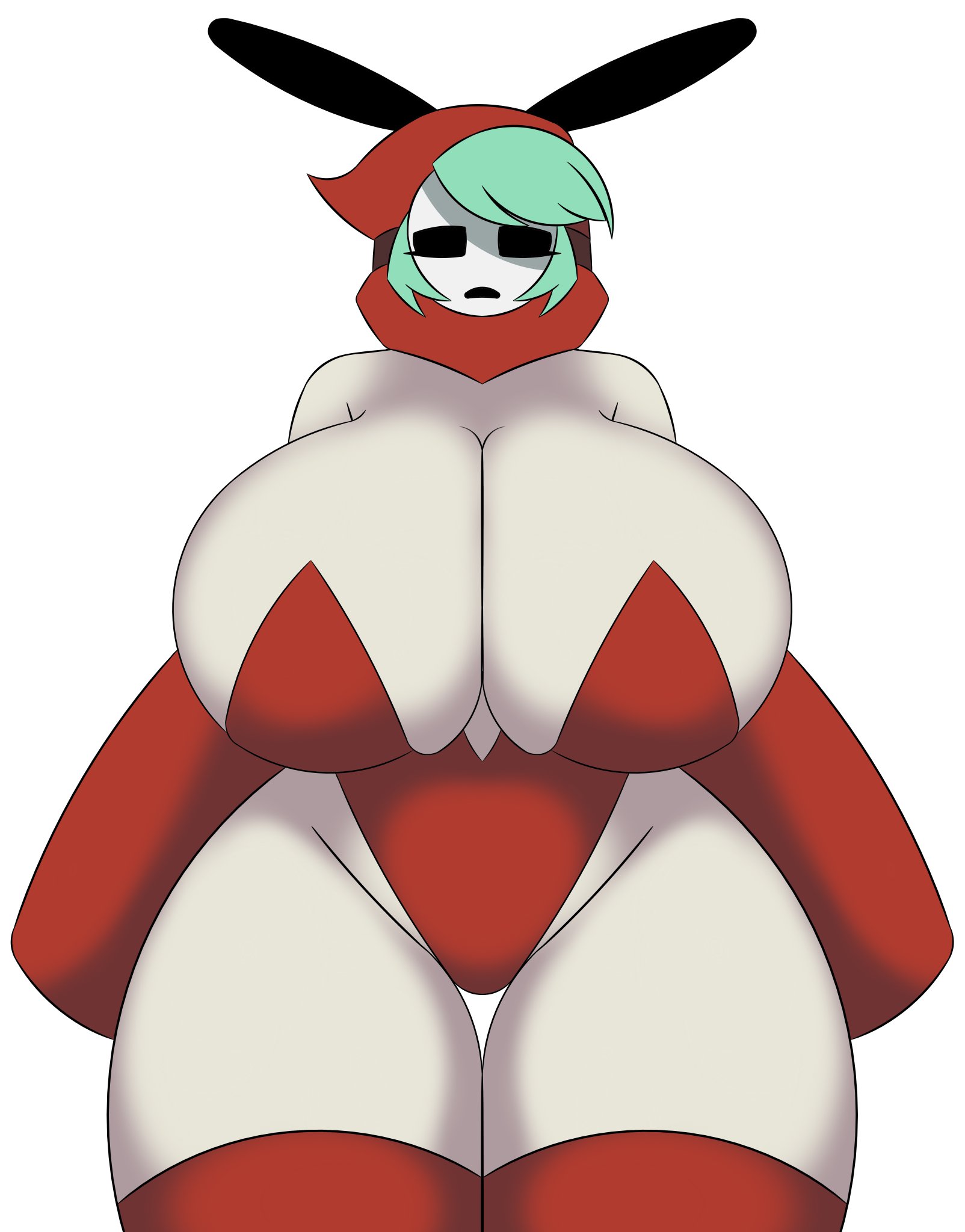 big breasts, breasts, bunny ears, bunnysuit, delete alliance, female, female focus, female only, hair, huge breasts, large breasts, mario (series), nintendo, shy gal, shy gal red, solo, solo female, solo focus, super mario bros., tagme, thick thighs, thighhighs, thighs