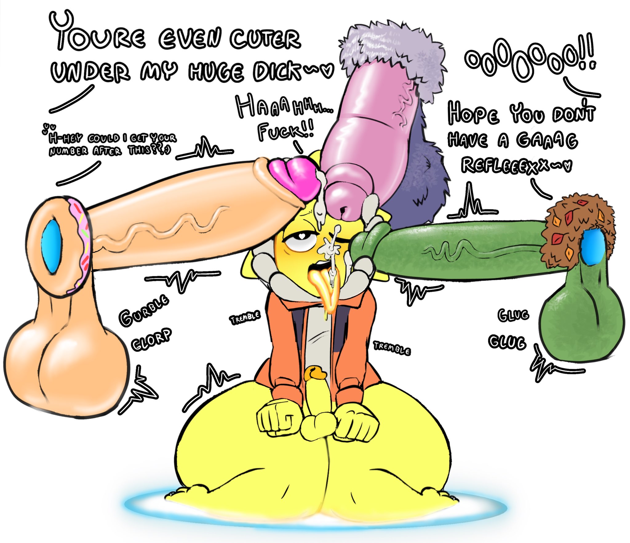 1boy, 4futas, balls sound effects, big penis, bottom heavy, clothed, clothing, constable sprinkle, cum, disembodied penis, femboy, fortnite, fully clothed, futa is bigger, futa on male, futanari, huge ass, huge cock, male focus, oogabutt, penis, raven team leader, spice (fortnite), sunspot (fortnite), thick thighs, wide hips