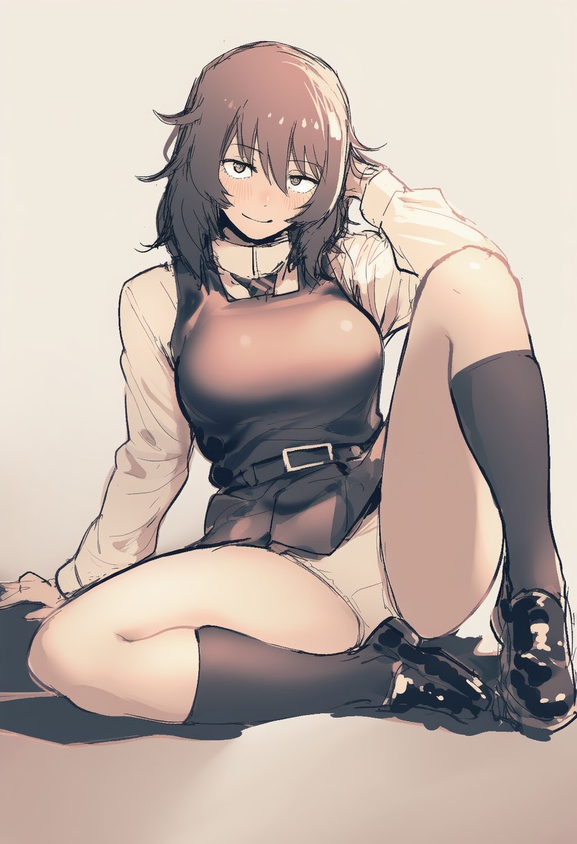 1girls, ai generated, andou (girls und panzer), bigger female, brown hair, brunette hair, female, girls und panzer, kobayashi3biker, panties, schoolgirl, skirt, tagme, tanned, tanned body, tanned female, tanned skin, tomboy, underwear, wide hips