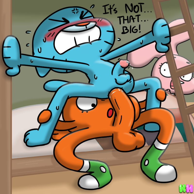 2boys, adoptive incest, age difference, anais watterson, anal, anal sex, anthro, big penis, blue fur, cartoon network, cub, darwin watterson, dialogue, erect penis, erection, feline, feline humanoid, fur, furry, gay, gay sex, gumball watterson, huge cock, humanoid, incest, kh, kingheron, kingheron (artist), male, male cub, male focus, male only, male/male, malesub, penetration, penis, sex, size difference, sketch, tagme, technical incest, text, the amazing world of gumball, yaoi