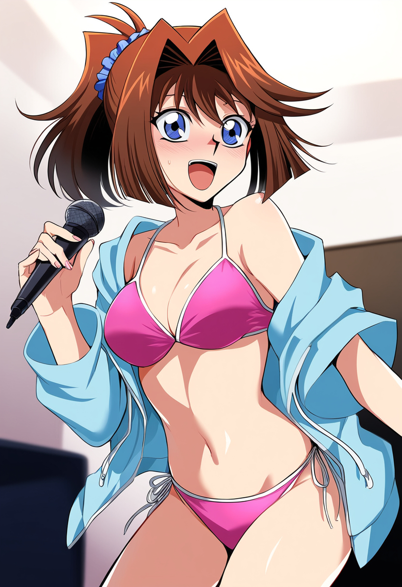 1girls ai_generated bikini pink_bikini solo swimsuit tea_gardner yu-gi-oh!
