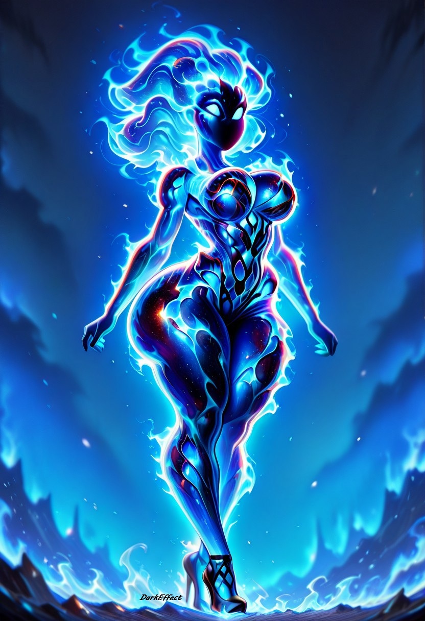 1girls ai_generated blue_body blue_flames blue_skin breasts darkeffect elemental_creature elemental_humanoid female female_focus female_only fire fire_creature fire_hair fire_humanoid flame flames nude solo solo_female solo_focus wide_hips