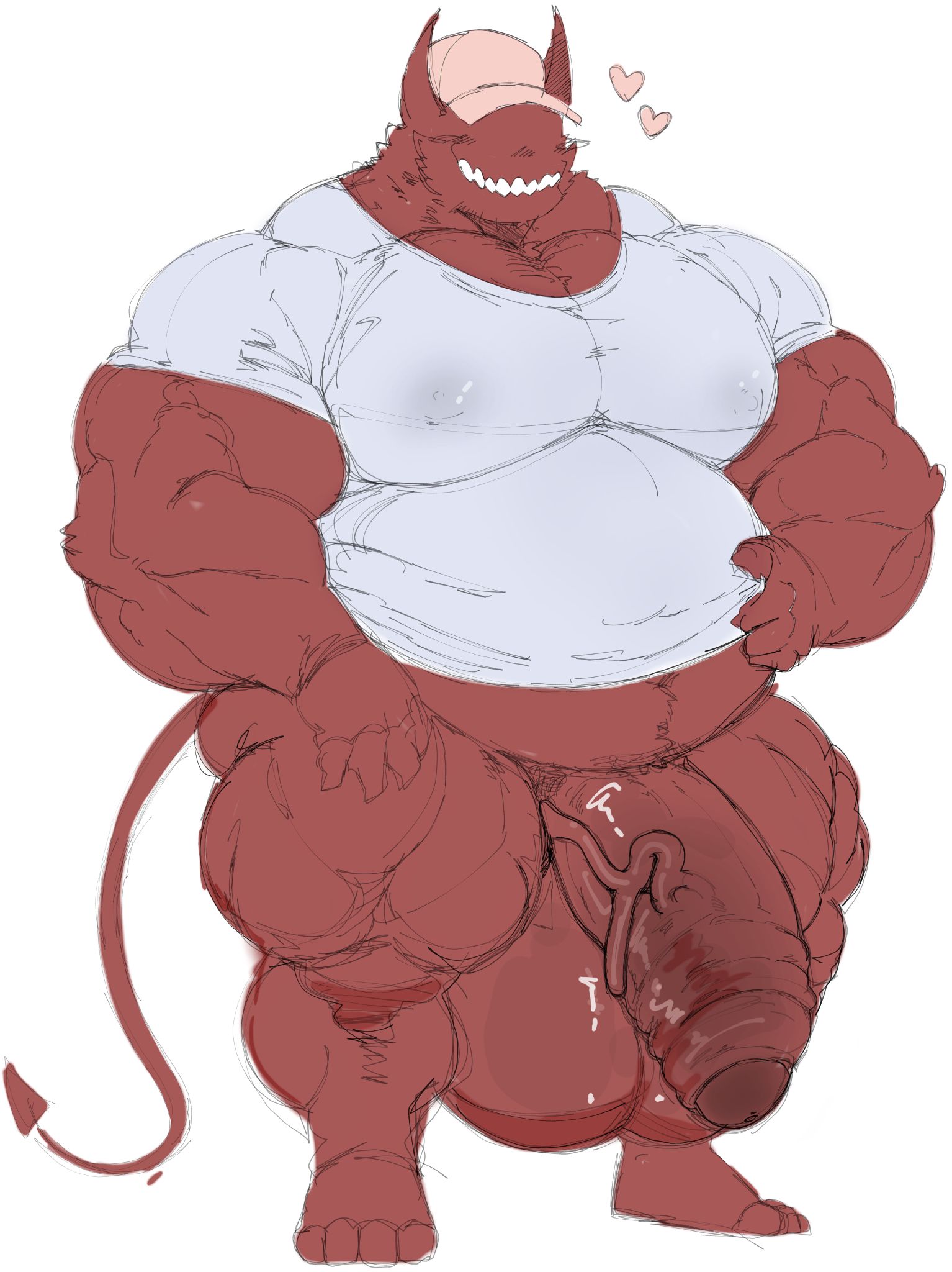 abbamusa410791, balls, bara, big balls, big muscles, big penis, bottomless, demon, flaccid, horns, huge cock, hyper balls, hyper penis, male, male only, musclegut, muscles, muscular, pantsless, penis, solo, solo male, yaoi