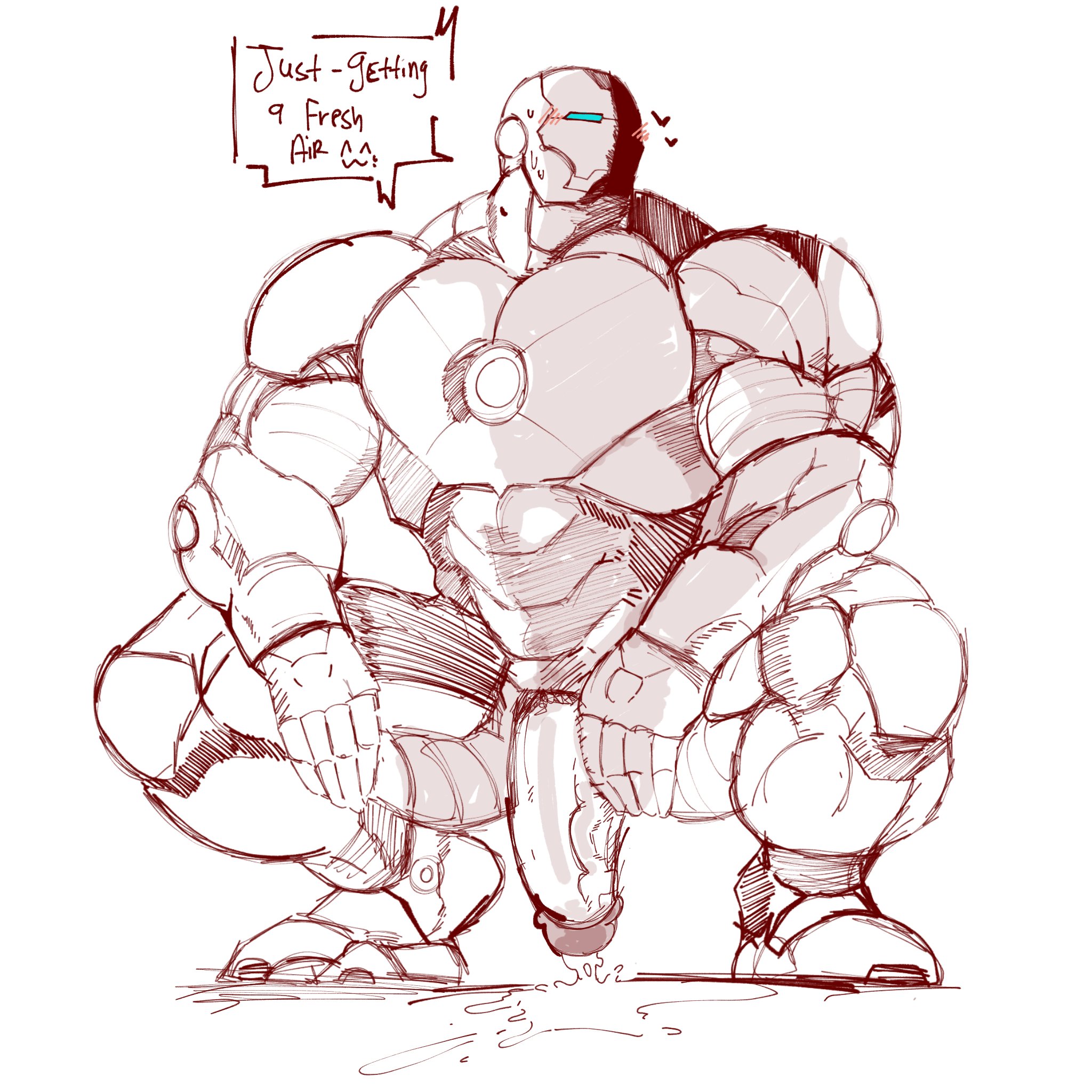 abbamusa410791, balls, bara, big balls, big muscles, big penis, boner, cum, erection, huge cock, iron man, iron man (series), male, male only, marvel, marvel comics, monochrome, muscles, muscular, orgasm, penis, penis out, solo, solo male, spread legs, squatting, tony stark, yaoi