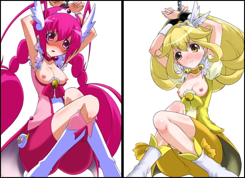 bondage clothing gekoge_satoru hoshizora_miyuki pretty_cure shorts small_breasts smile_precure tagme yayoi_kise