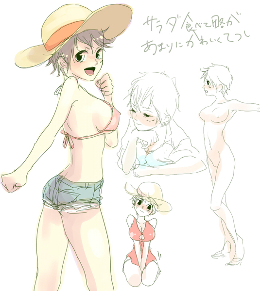 1girls artist_request female female_only hourglass_figure luffyko monkey_d_luffy one_piece rule_63 straw_hat tagme