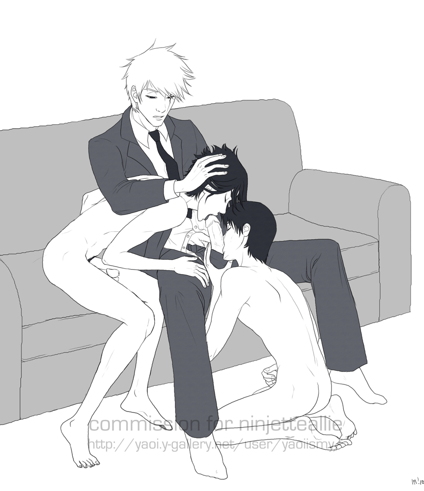 hatake_kakashi human male male_only multiple_males naruto nude oral penis sai sasuke_uchiha threesome yaoi yaoiismy