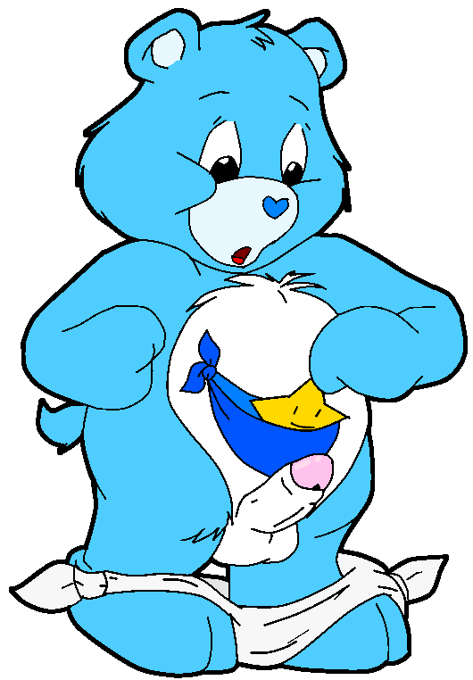 :o blue_fur care_bear cub diaper erection fur furry penis