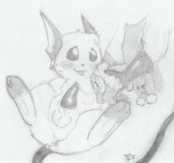 after_sex azumarill blush chuu cum female feral fur interspecies male monochrome nude penis pokemon pokemon_(species) raichu size_difference sketch tagme testicles