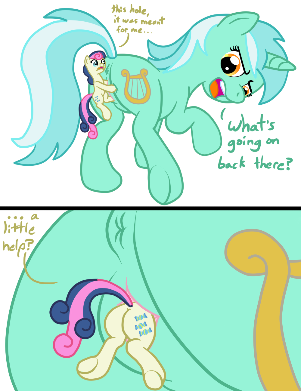 bonbon_(mlp) feral friendship_is_magic khorme lyra_heartstrings_(mlp) my_little_pony unbirthing vore what