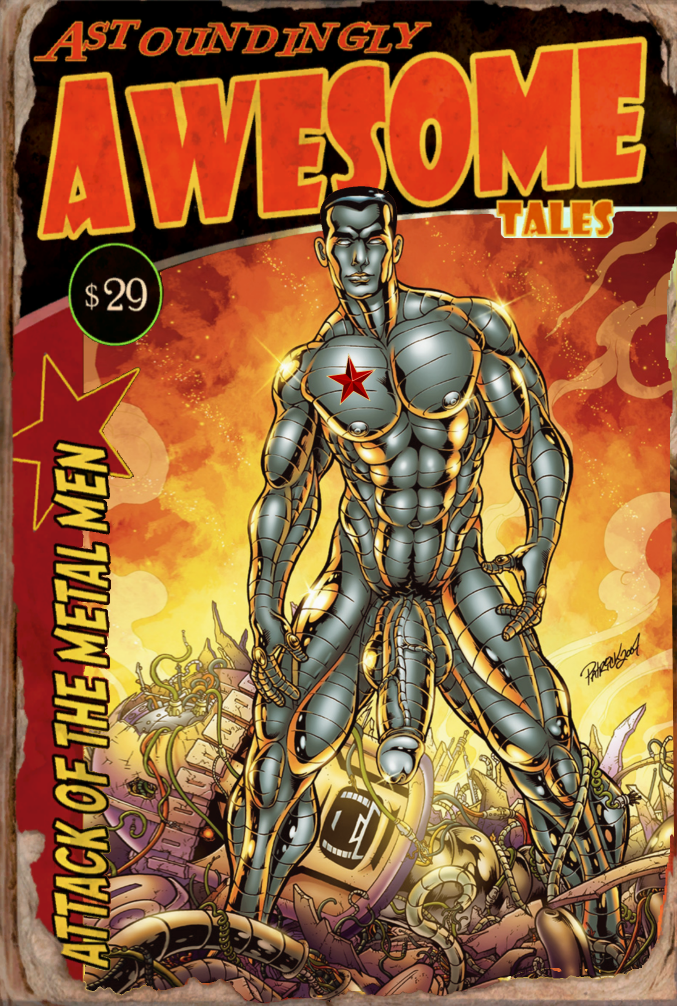 1boy 2007 abs android astoundingly_awesome_tales balls biceps big_balls big_penis comic comic_cover communist cybernetics edit fallout fallout_4 fire flaccid huge_cock machine magazine magazine_cover male male_only muscular nipples nude patrick_fillion penis robot sci-fi science_fiction solo text uncensored video_games