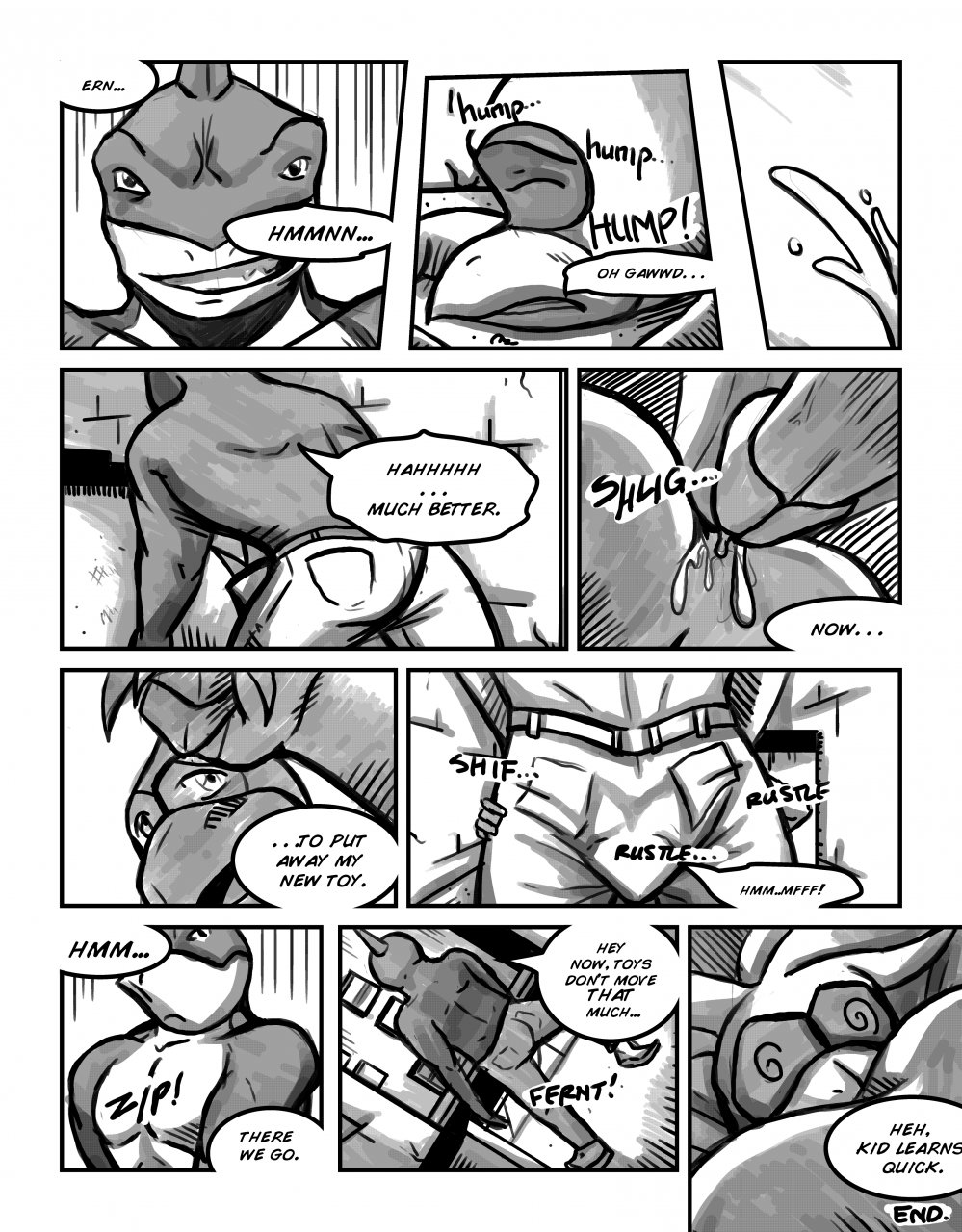 anthro clothes comic english_text interspecies male male_only monochrome multiple_males nude ripster shark street_sharks tagme text veem0n yaoi