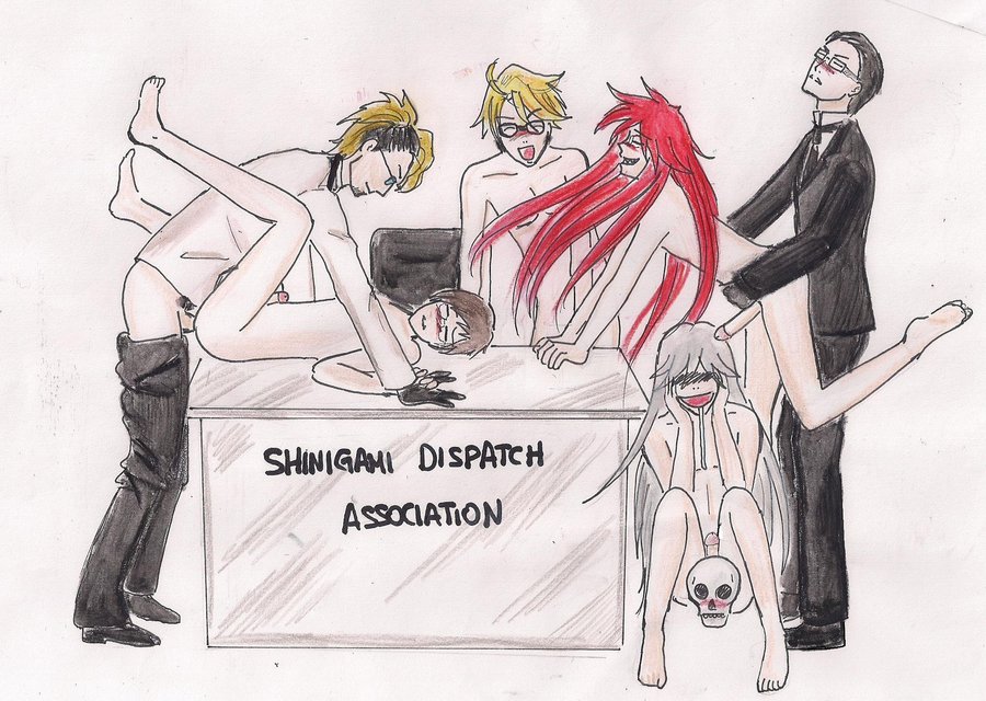 6boys alan_humphries anal black_butler desk eric_slingby gay glasses grell_sutcliff group_sex long_hair male male_only multiple_males penis ronald_knox tagme undertaker_(kuroshitsuji) william_t_spear yaoi