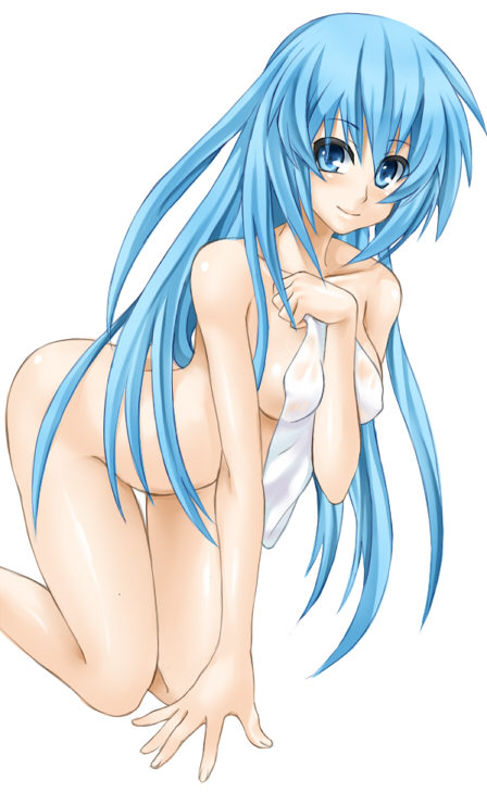 blue_eyes blue_hair charmers eria_the_water_charmer light-skinned_female light_skin long_hair looking_at_viewer no_bra no_panties nobra nopan small_breasts small_towel tagme towel towel_over_breasts wet_towel yu-gi-oh!