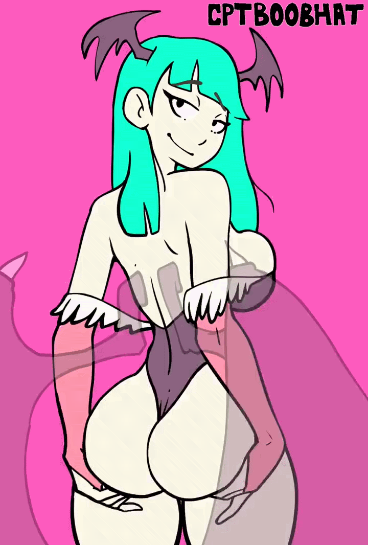 1girls, animated, ass, ass focus, back view, bangs, bouncing ass, bouncing breasts, breasts, capcom, clothed, clothing, cptboobhat, darkstalkers, demon, female, female only, green hair, head wings, jiggling ass, leotard, long hair, looking at viewer, looking back, morrigan aensland, plain background, seductive, seductive look, seductive smile, sideboob, skimpy, small breasts, smile, solo, succubus, thong leotard, wings