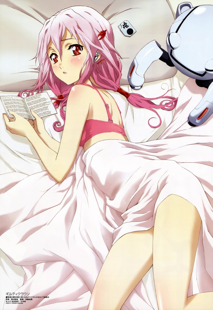 bra guilty_crown pink_bra pink_hair tagme yuzuriha_inori