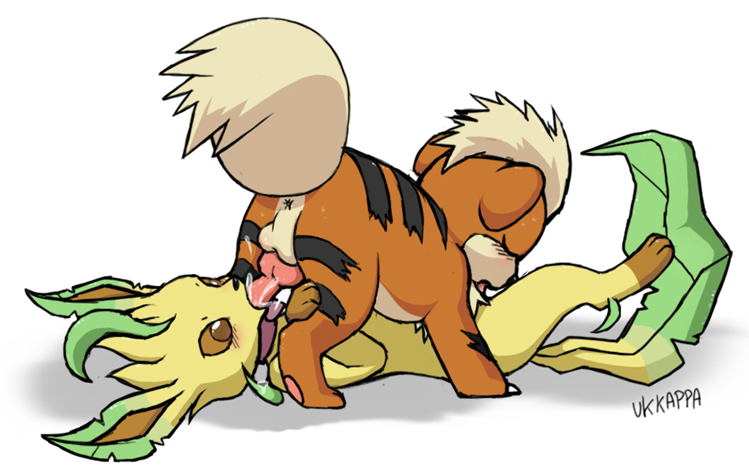 69 anus balls color cum eeveelution fellatio feral fur generation_4_pokemon growlithe insertion leafeon male nintendo nude oral penis pokemon pokemon_(species) side_view testicles ukkappa