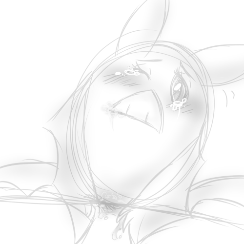 blush crobat female female_only greyscale monochrome pokemon sketch solo tear wink