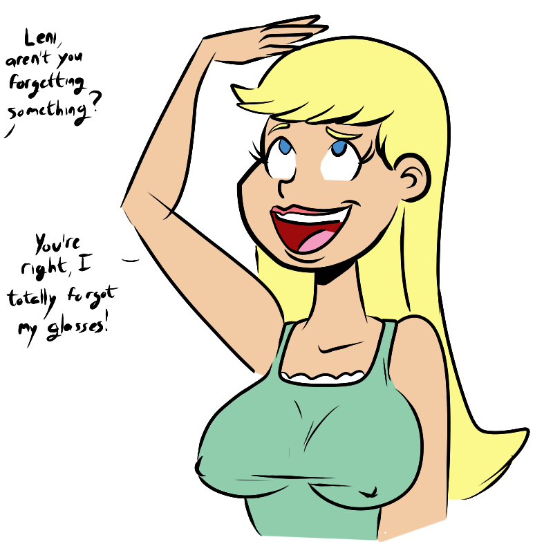 blonde_hair breasts chillguydraws erect_nipples erect_nipples_under_clothes leni_loud the_loud_house