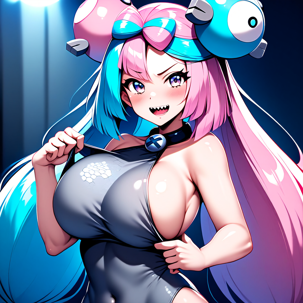 1girls ai_generated big_breasts breasts collarbone female game_freak gym_leader iono_(pokemon) light-skinned_female light_skin long_hair low_tied_hair magnemite magnemite_hairclips nintendo npc_trainer pokemon pokemon_scarlet_&_violet pokemon_scarlet_and_violet pokemon_sv solo twintails two_tone_hair