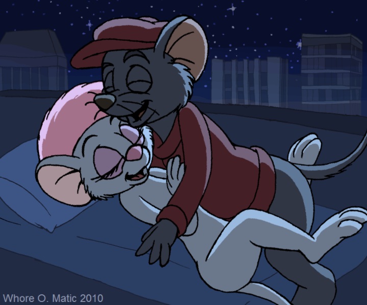 2010 4_fingers 6:5 anthro artist_name bernard_(the_rescuers) city closed_eyes clothing dated digital_drawing_(artwork) digital_media_(artwork) disney duo female fingers from_front_position fur grey_body grey_fur happy happy_sex hat headgear headwear jacket looking_pleasured lying male male/female mammal mattress miss_bianca_(the_rescuers) missionary_position mostly_nude mouse murid murine omatic on_back outside pillow rodent rooftop sex smile the_rescuers_(disney) topwear white_body white_fur