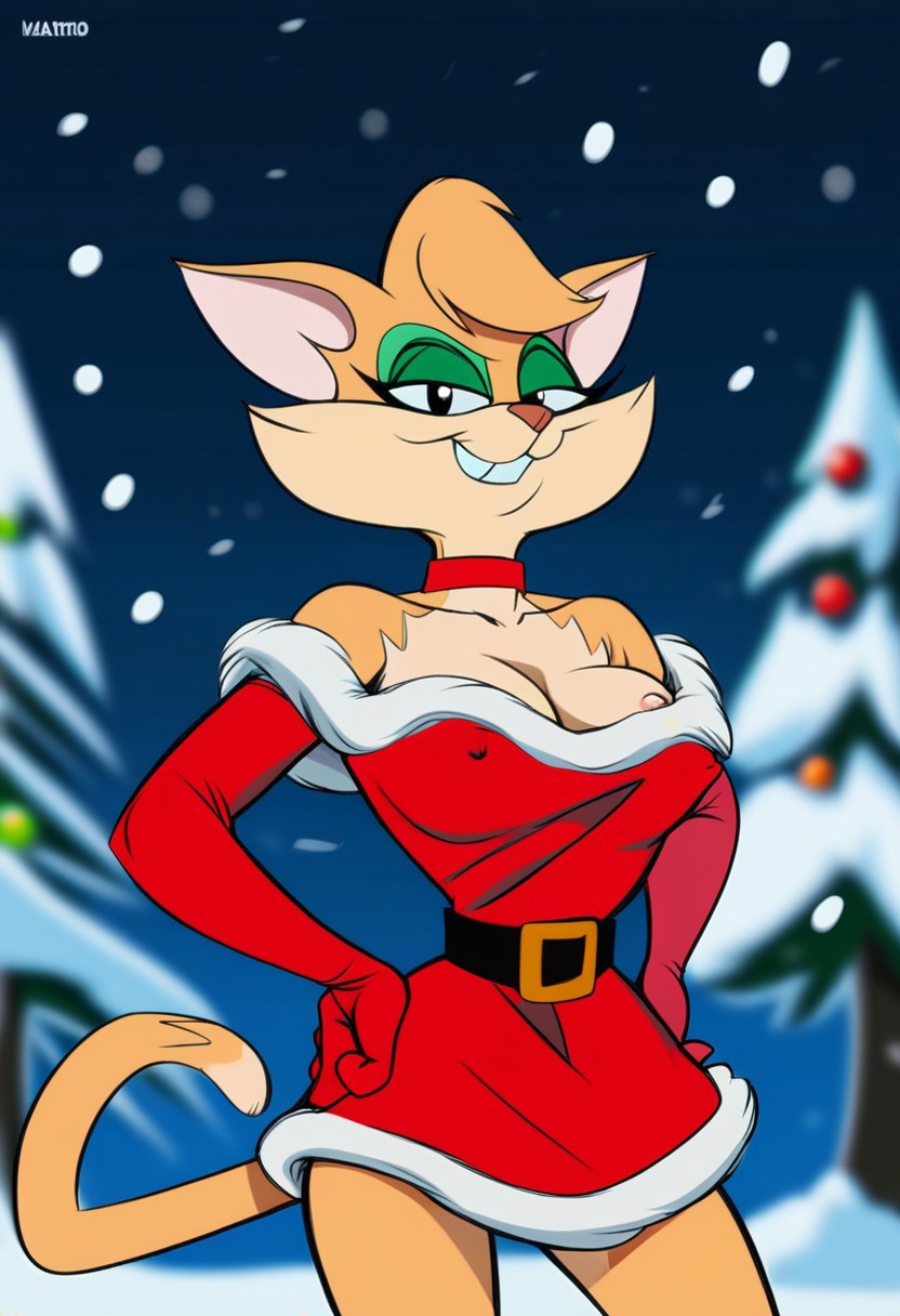 ai_generated catgirl christmas fantomcat female female_only furry tabitha_wildcat xmas