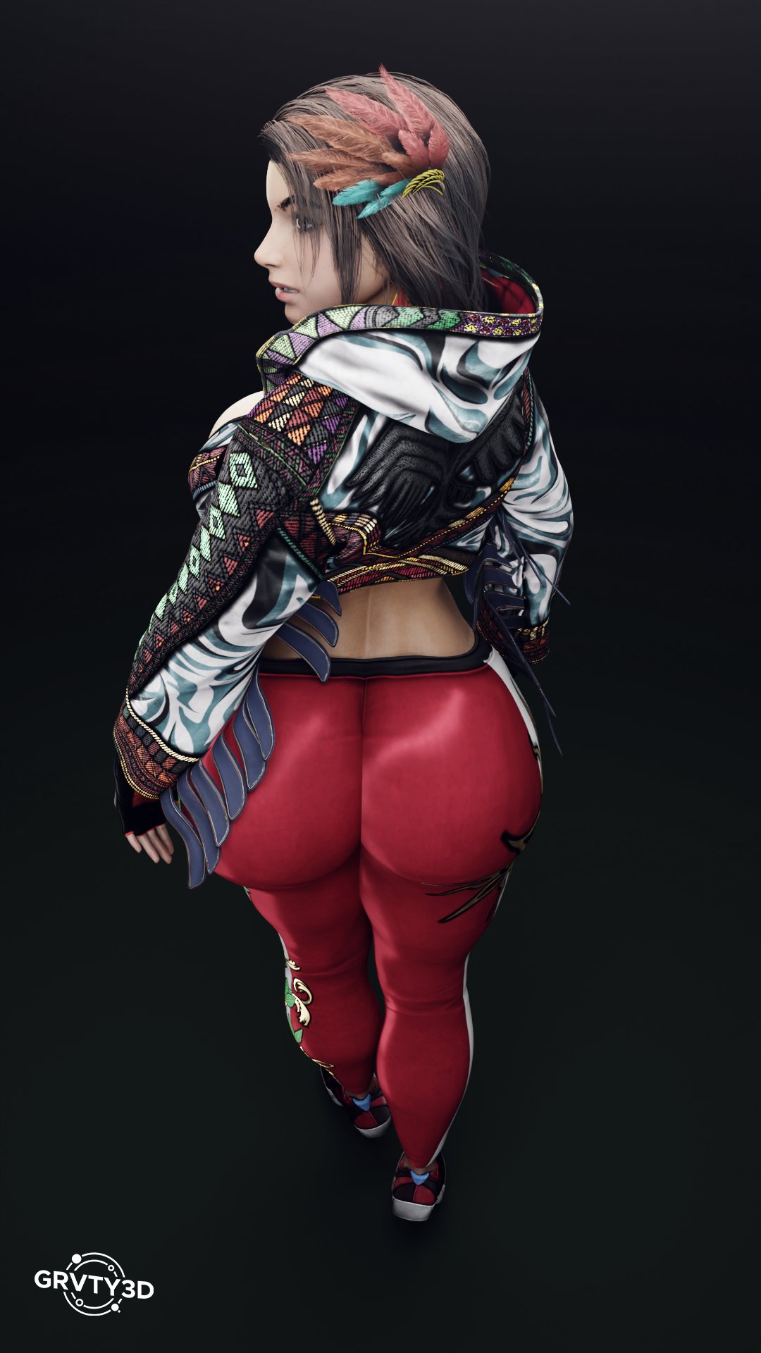 3d abs ass azucena_milagros_ortiz_castillo bandai_namco big_ass big_breasts blue_eyes breasts breasts_out brown_hair brunette_hair dark-skinned_female dark_skin earrings erect_nipples feather_in_hair female fighting_game fit fit_female grvty3d hair_ornament huge_ass huge_breasts latina namco namco_bandai partially_clothed peruvian_female pixie_cut smile smiling sneakers stomach tan_skin taunting tekken tekken_8 thick_thighs tight_clothing tight_pants tights tomboy tongue_out video_game video_game_character video_game_franchise video_games voluptuous_female watermark wide_hips