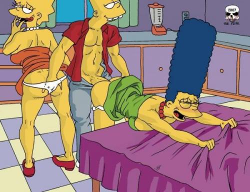 all_fours bart_simpson bent_over doggy_style female from_behind harem hugo_simpson human incest lisa_simpson male marge_simpson mother_and_daughter mother_and_son straight the_fear the_simpsons