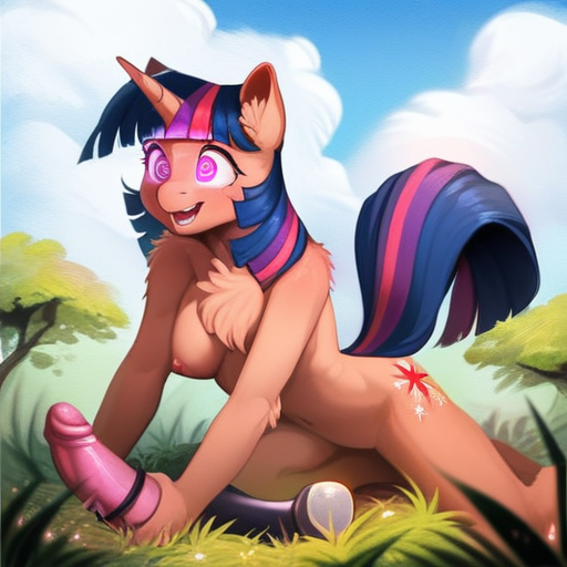 ai_generated dildo_in_hand hypnosis mind_control my_little_pony twilight_sparkle_(mlp)