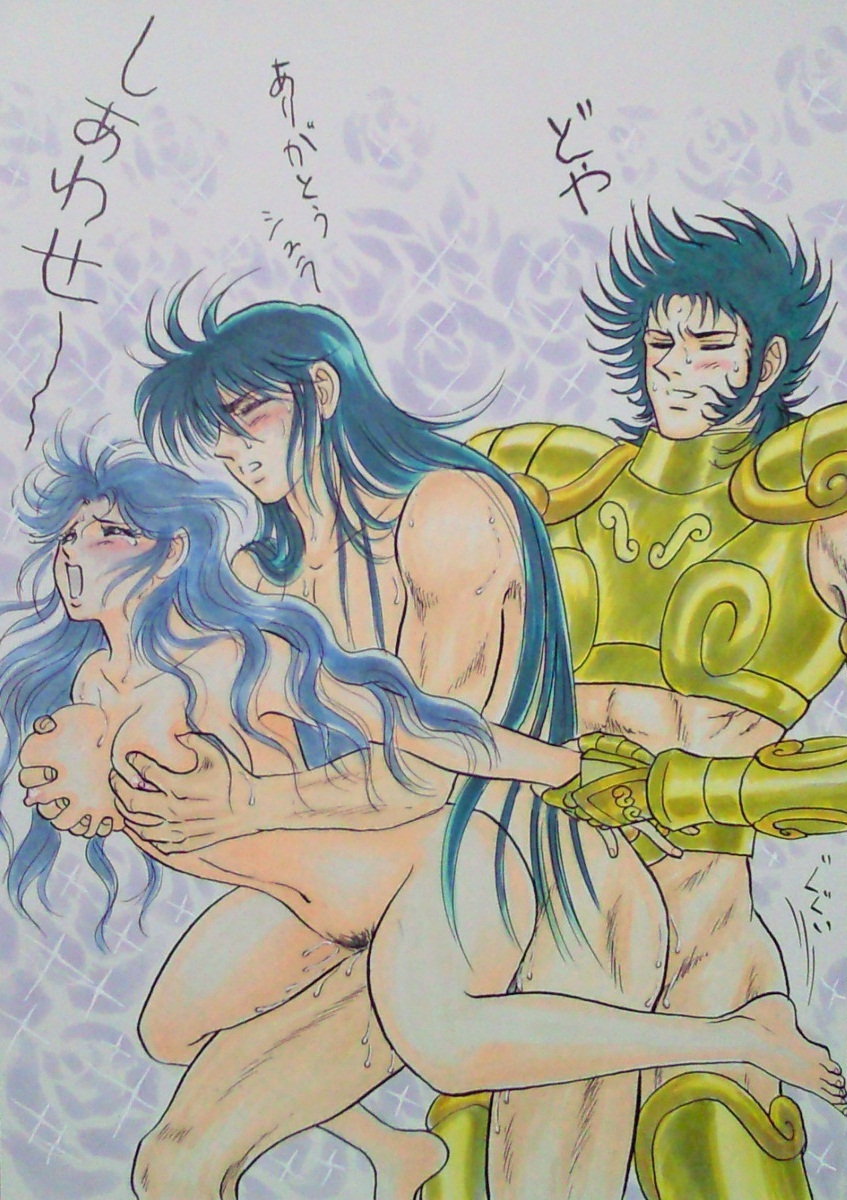 blue_hair capricorn_shura dragon_shiryu saint_seiya shunrei