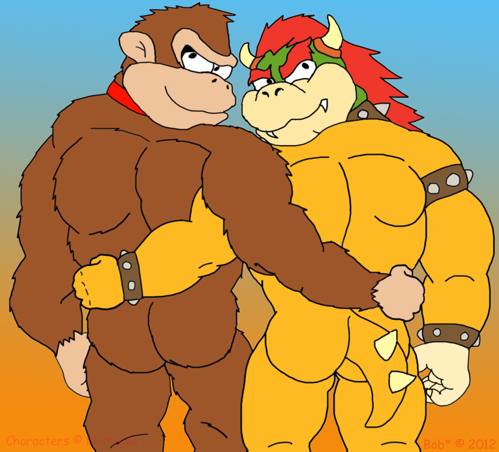 bob_buffalo bowser color donkey_kong donkey_kong_(series) furry interspecies kong koopa male male_only mario_(series) multiple_boys nintendo no_humans yaoi