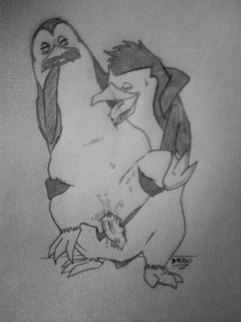 kowalski madagascar_(series) monochrome rico_(madagascar) sex tagme traditional_media_(artwork)