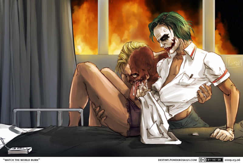 batman_(series) crossdressing dc gay harvey_dent hospital joker male male_only nurse oral penis scar the_dark_knight two-face yaoi